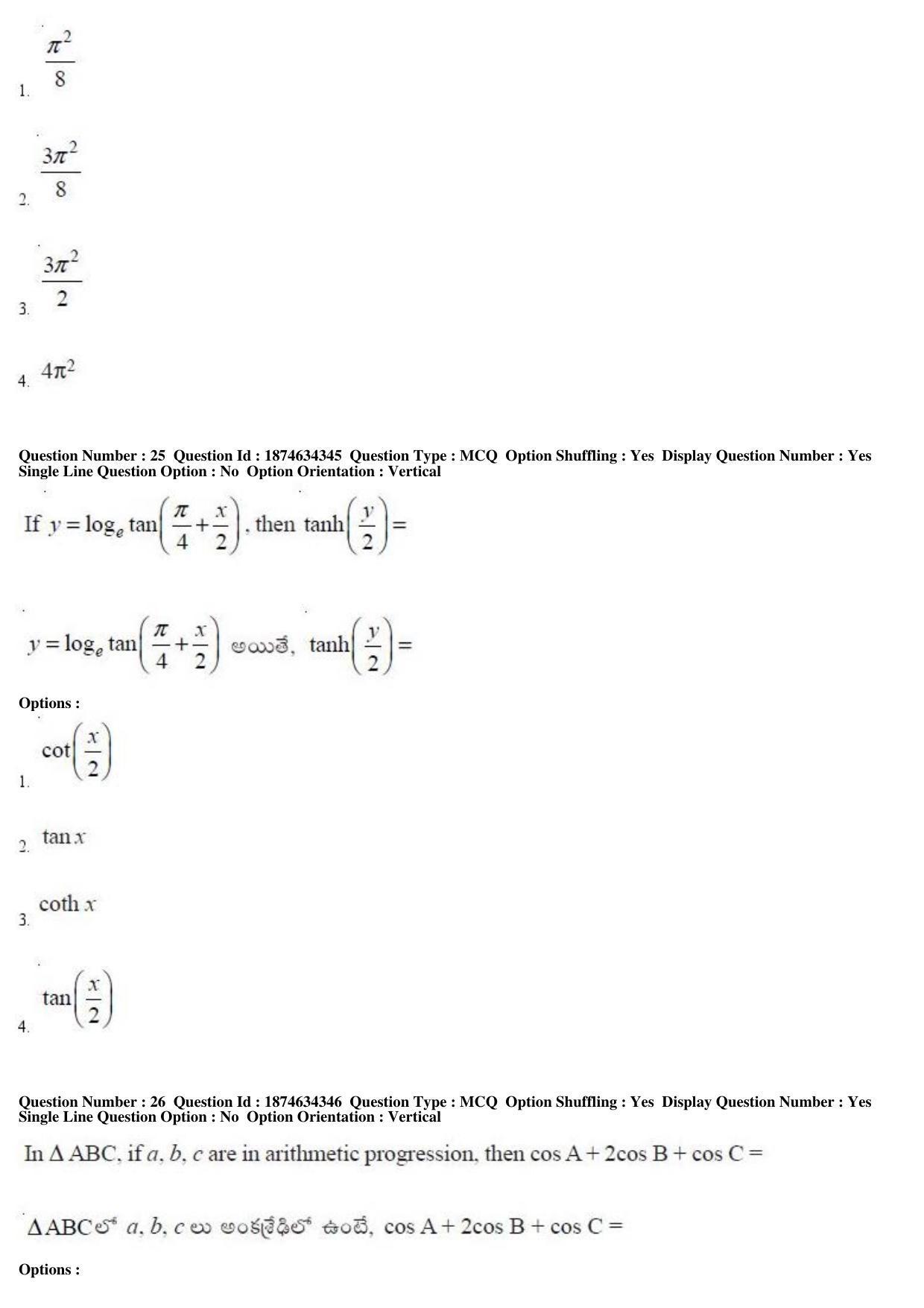 AP EAPCET 2019 - 22 April 2019 Forenoon - Master Engineering Question Paper With Preliminary Keys - Page 15