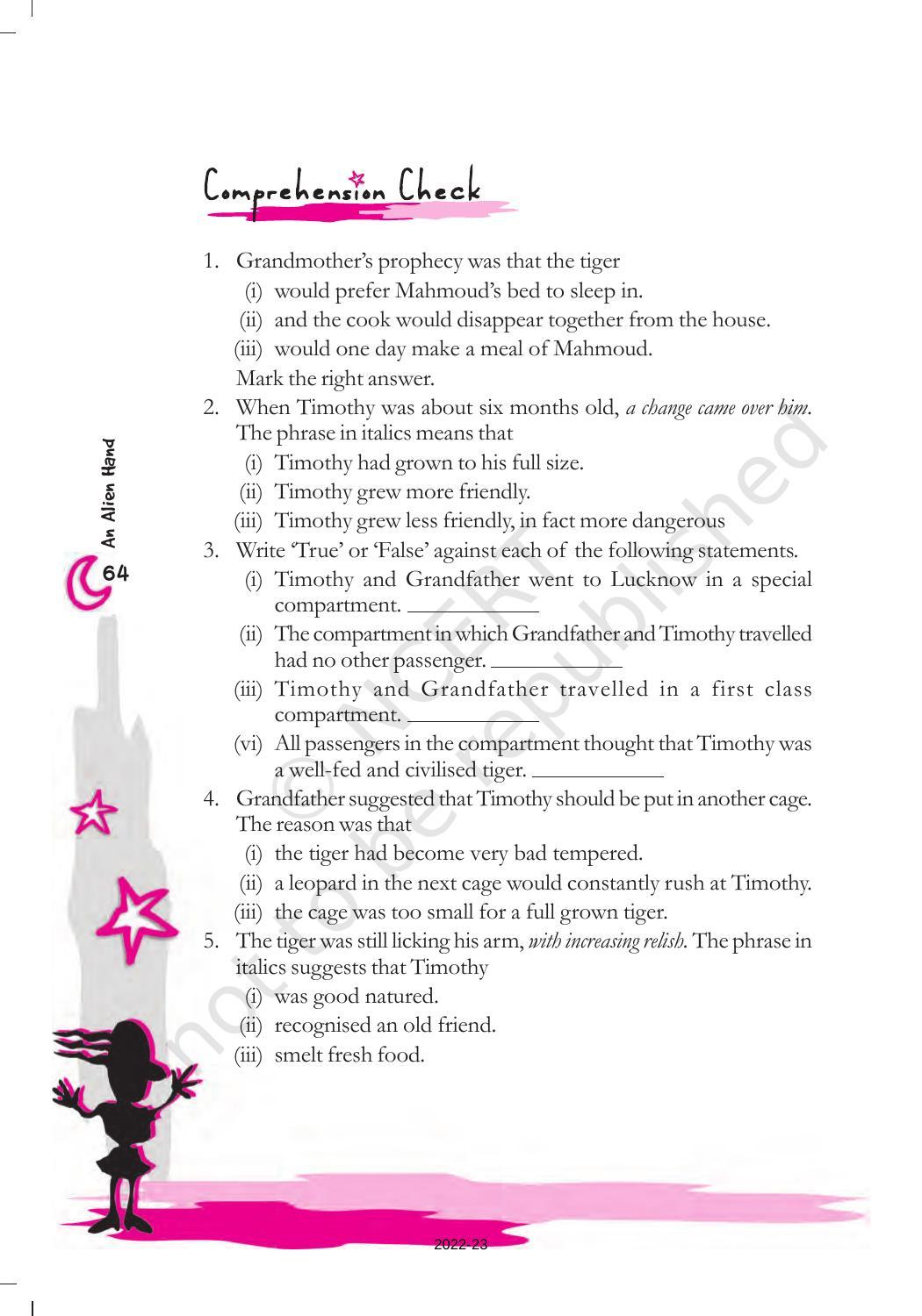 NCERT Book for Class 7 English (An Alien Hand): Chapter 9- A Tiger in the House - Page 7