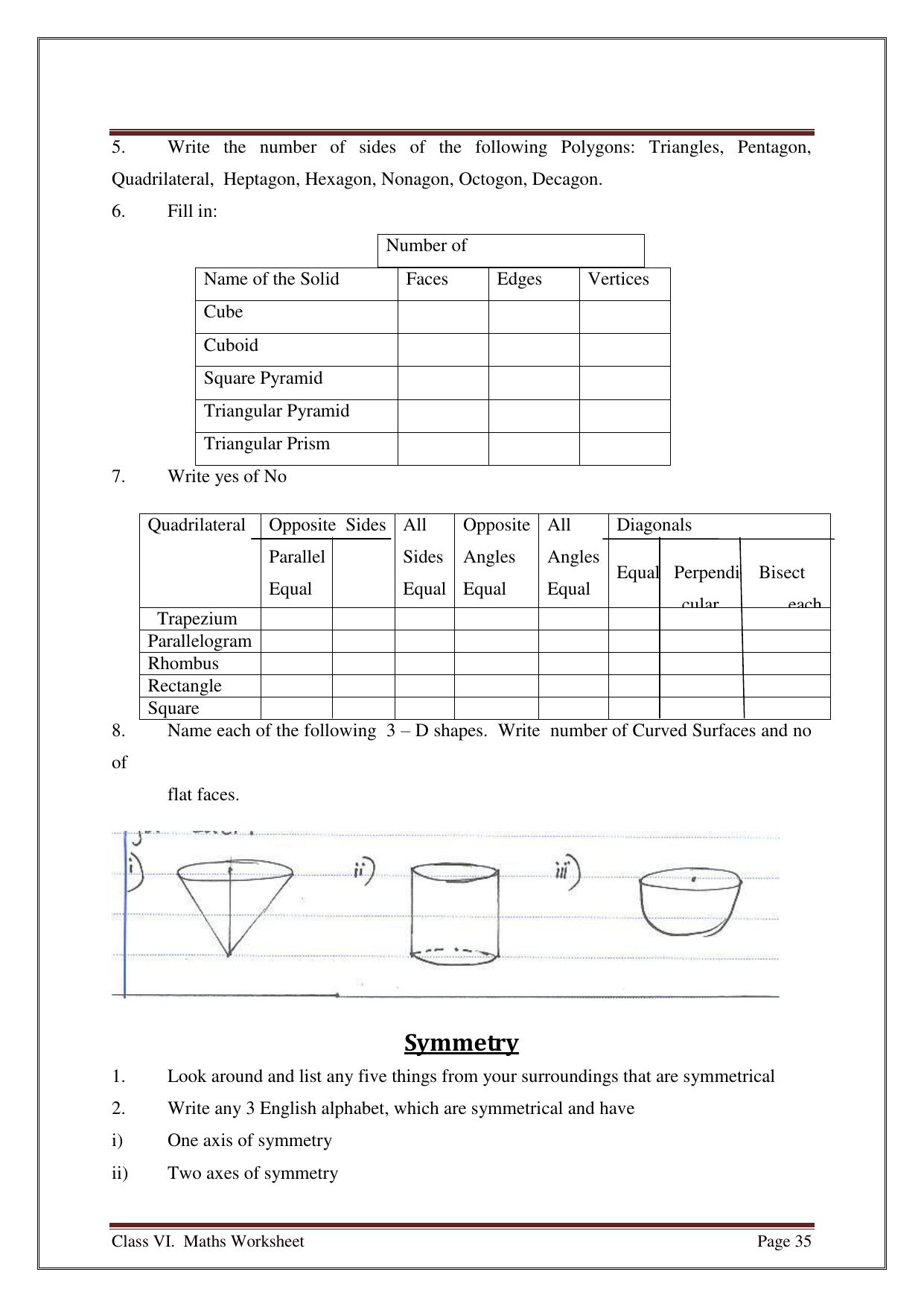 CBSE Worksheets for Class 6 Maths Assignment 3 - Page 3