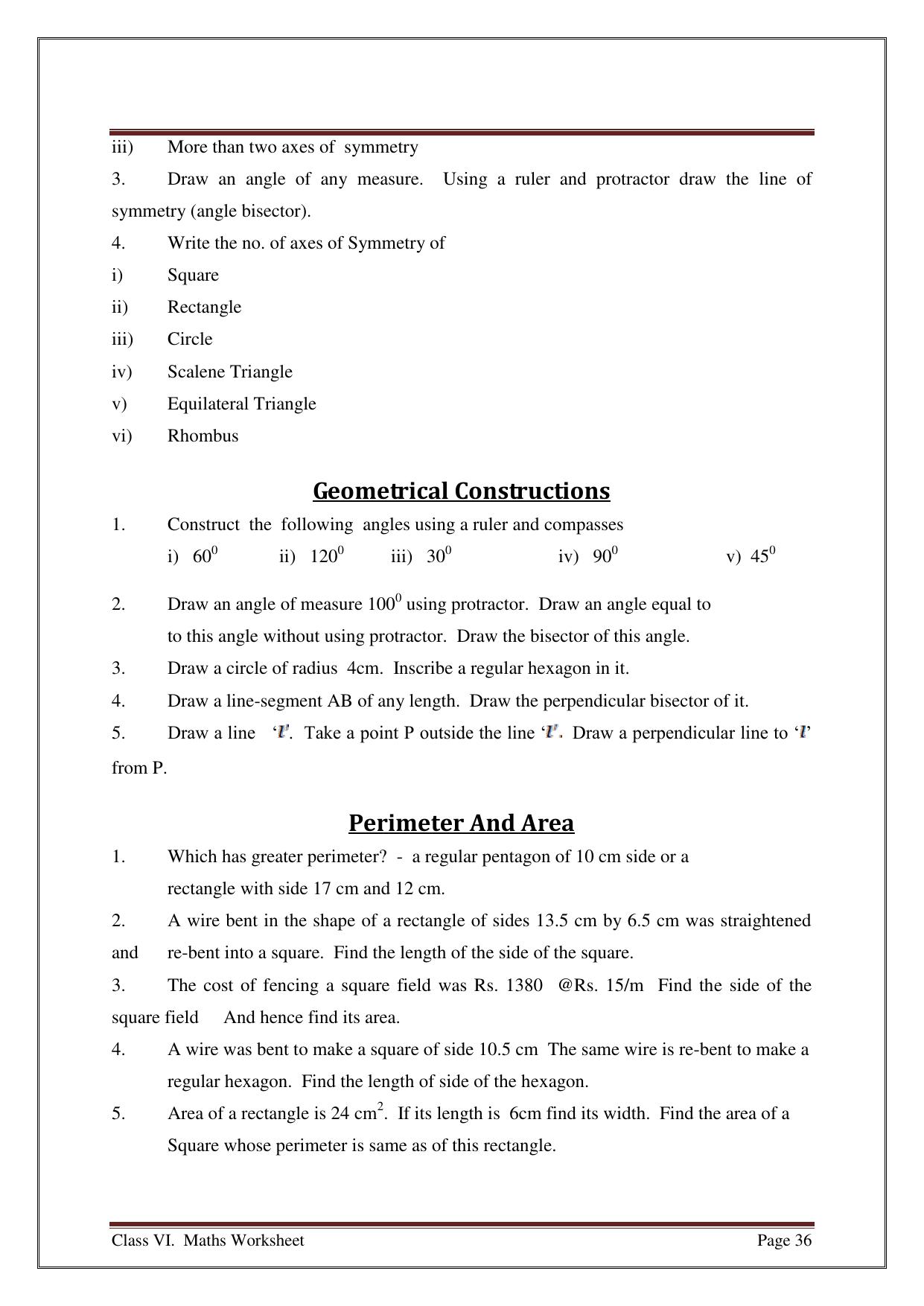 CBSE Worksheets for Class 6 Maths Assignment 3 - Page 4