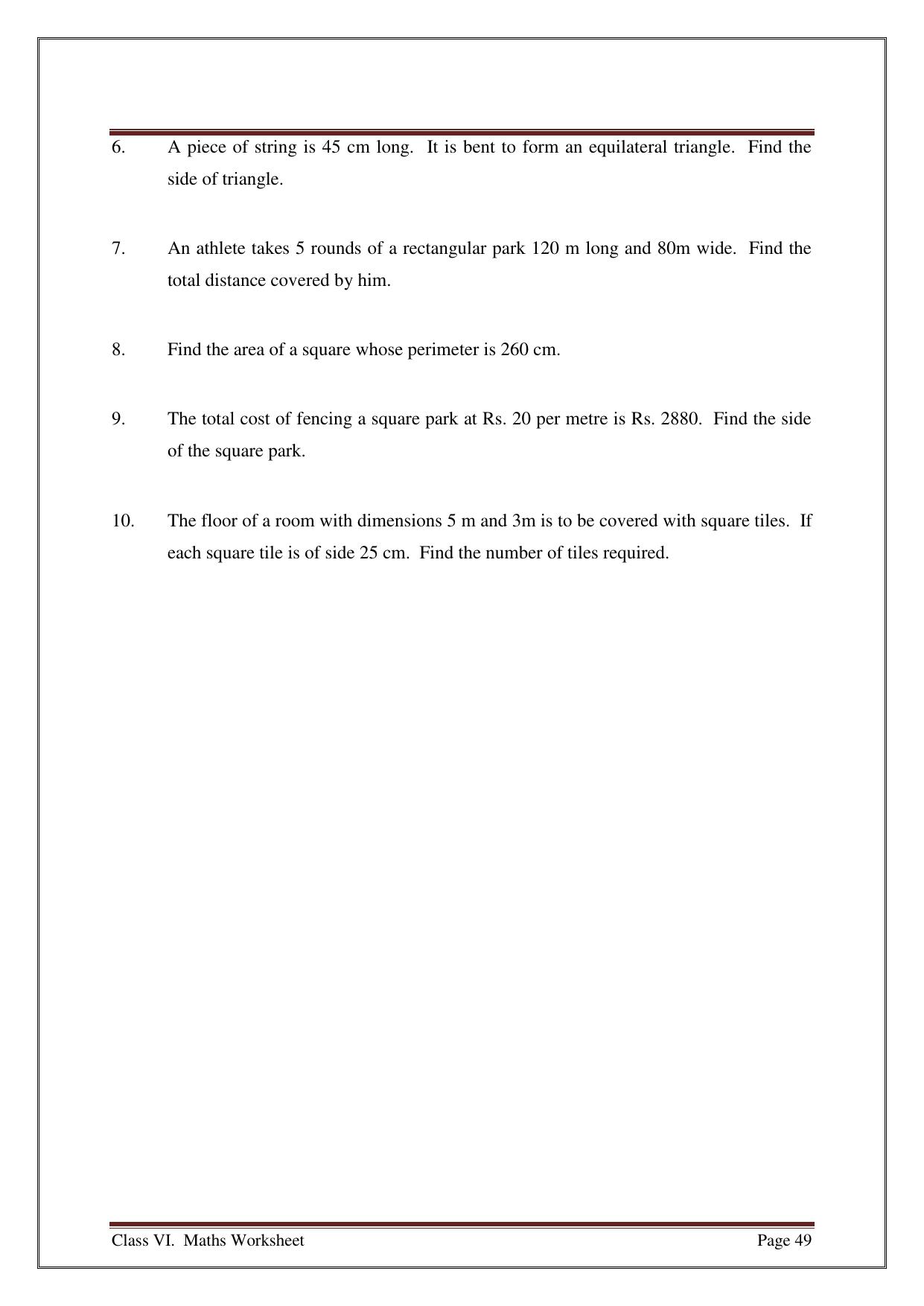 CBSE Worksheets for Class 6 Maths Assignment 3 - Page 17