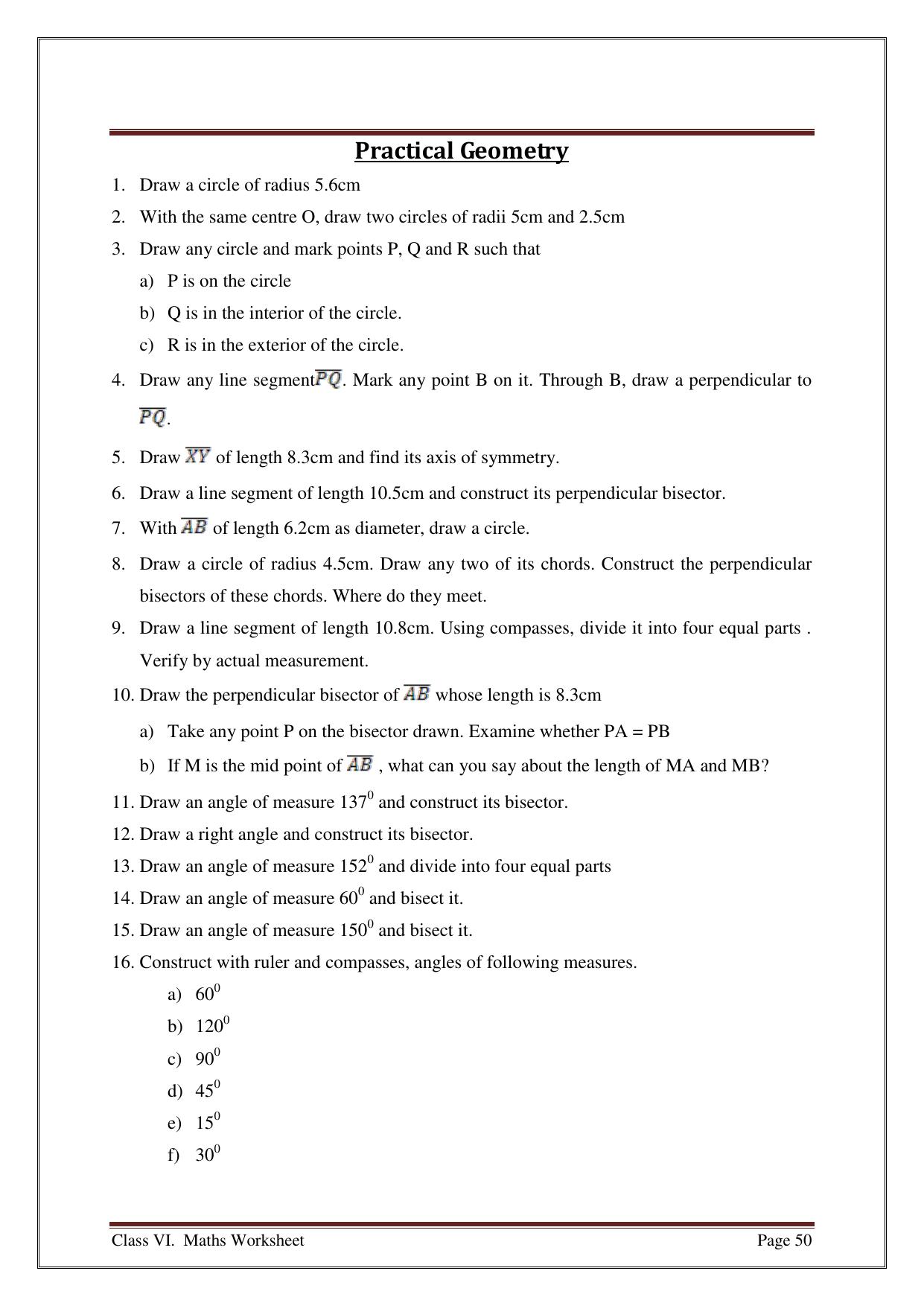 CBSE Worksheets for Class 6 Maths Assignment 3 - Page 18