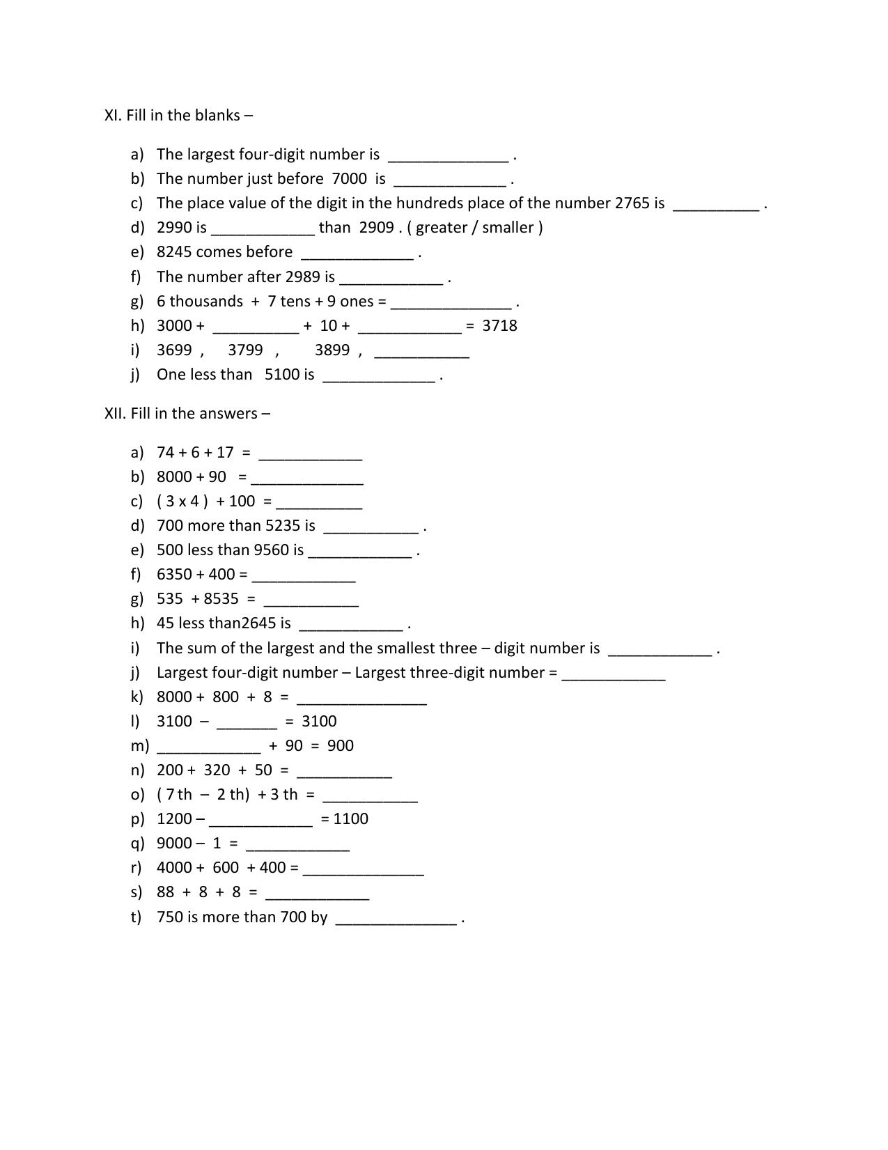 Worksheet for Class 3 All subjects Assignment 1 - Page 4