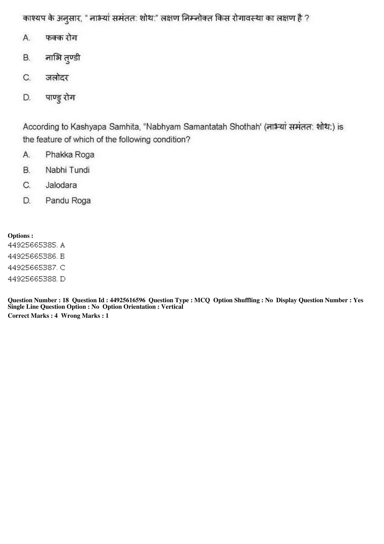 AIAPGET 2019 Ayurveda Question Paper - Page 28