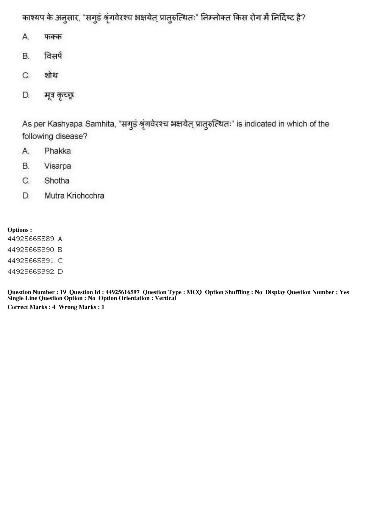 AIAPGET 2019 Ayurveda Question Paper - Page 30