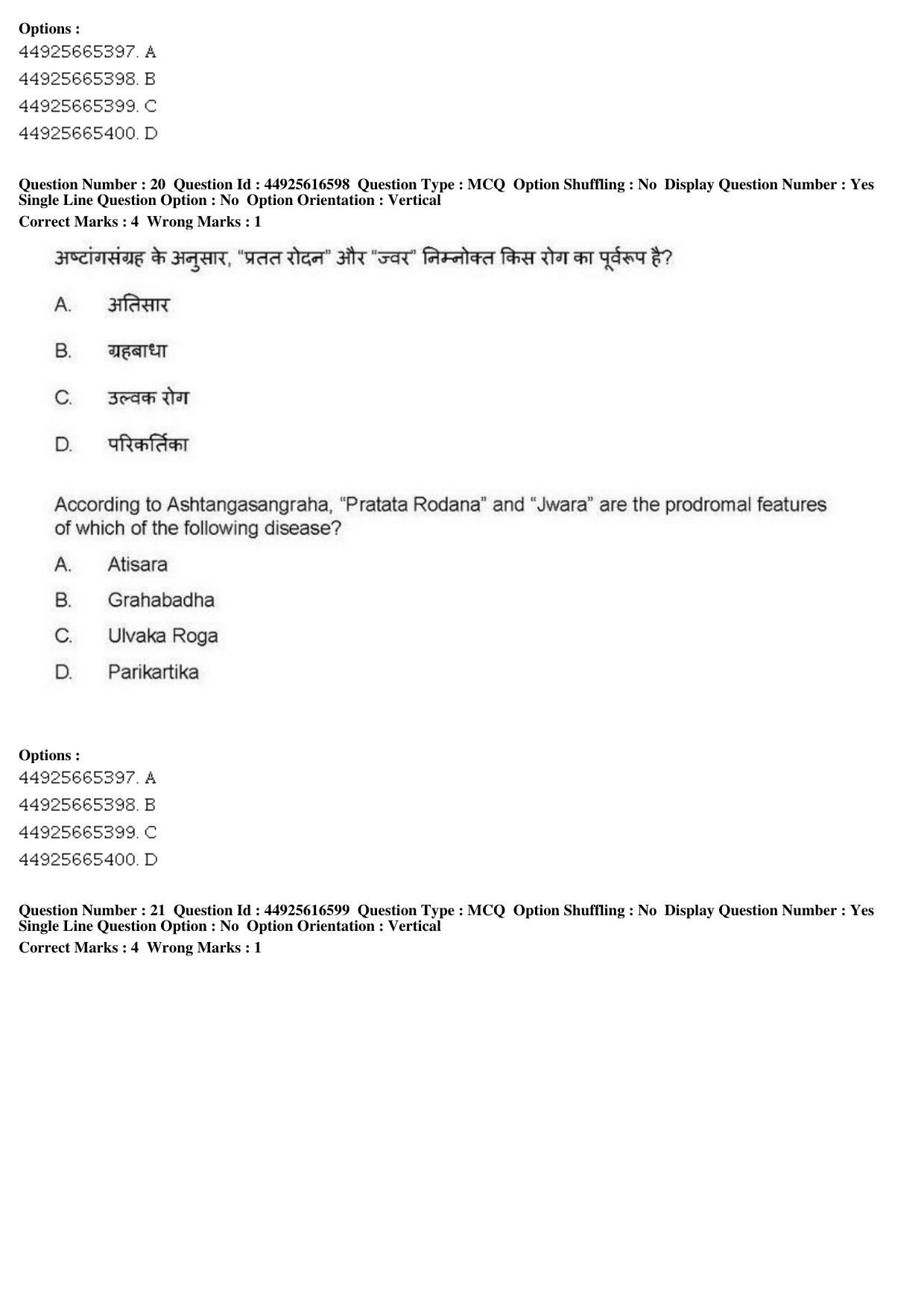 AIAPGET 2019 Ayurveda Question Paper - Page 33