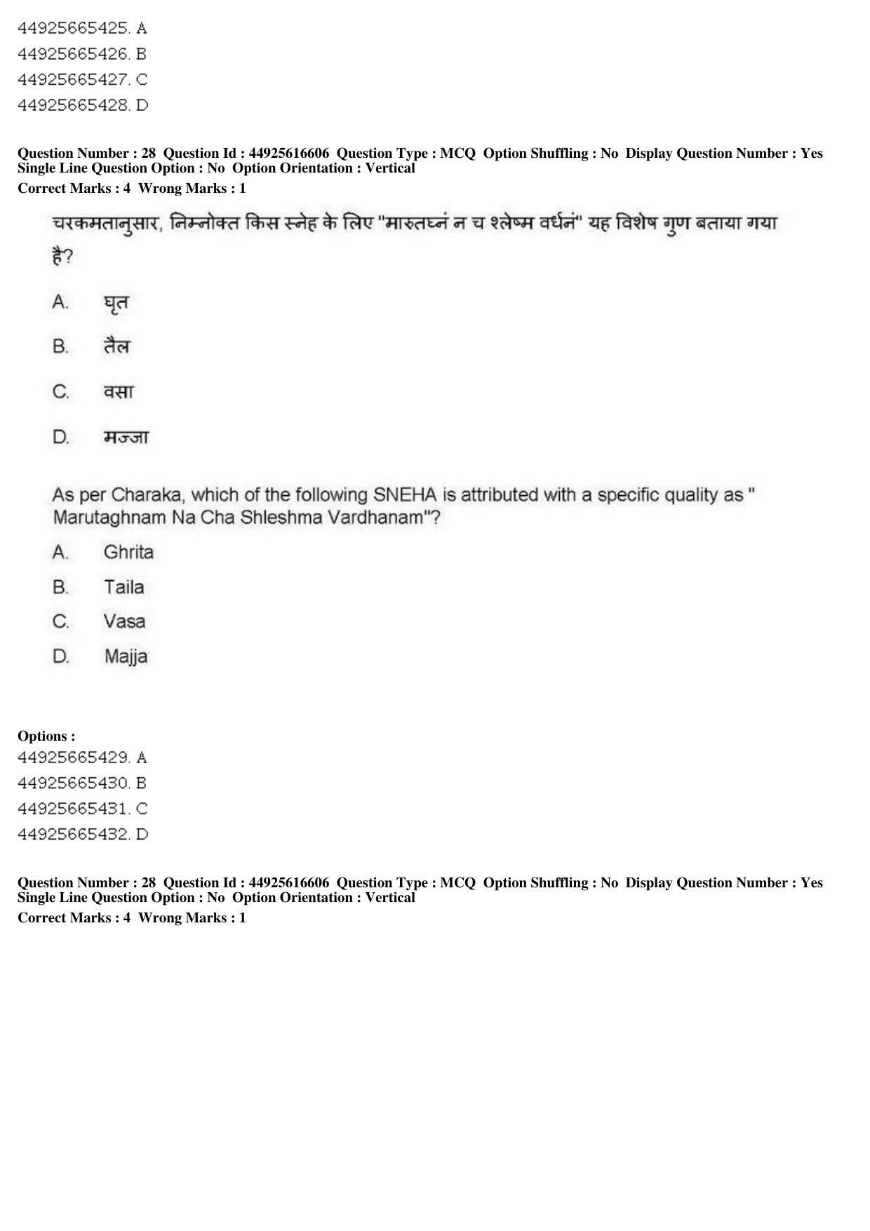 AIAPGET 2019 Ayurveda Question Paper - Page 45