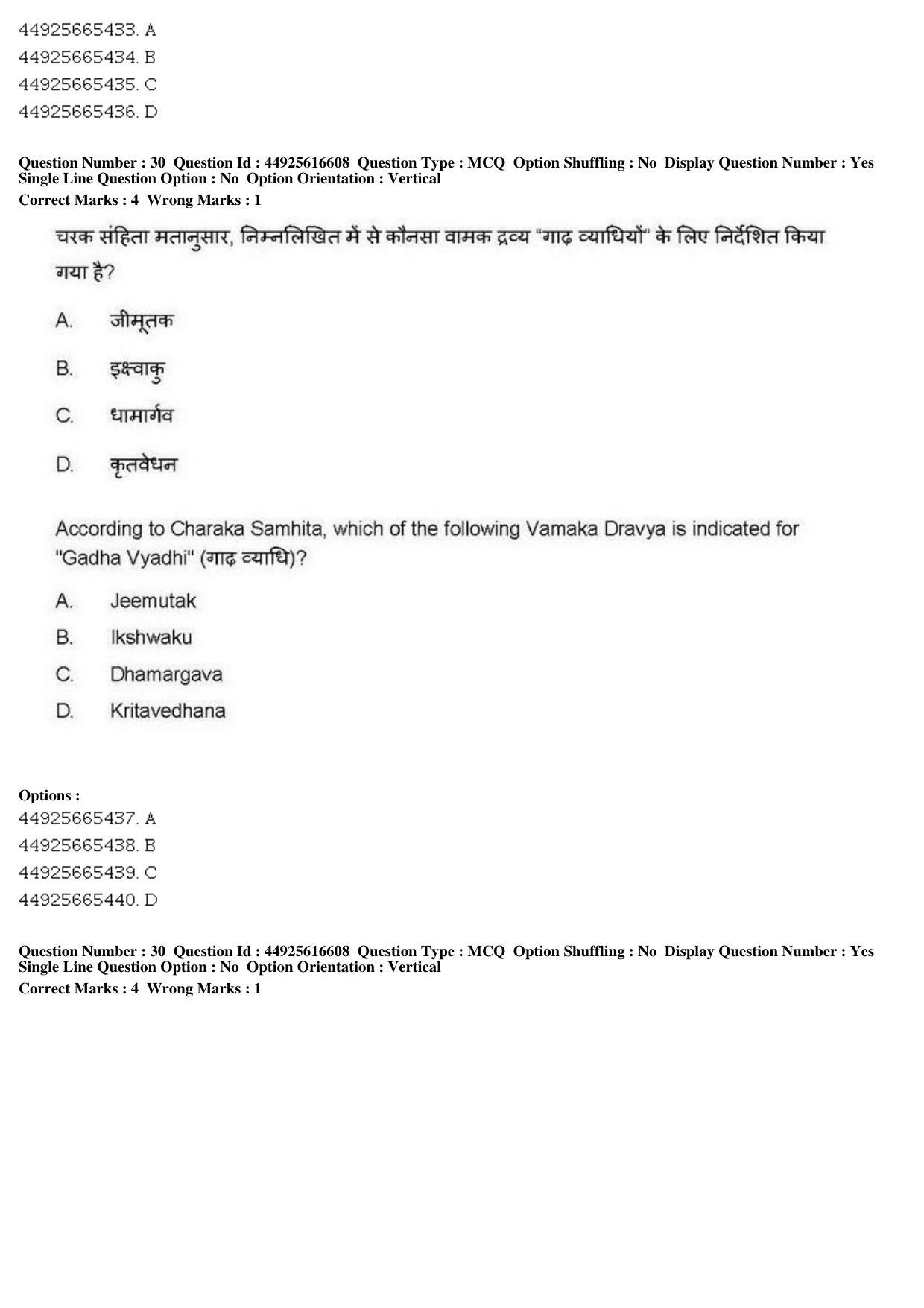 AIAPGET 2019 Ayurveda Question Paper - Page 48