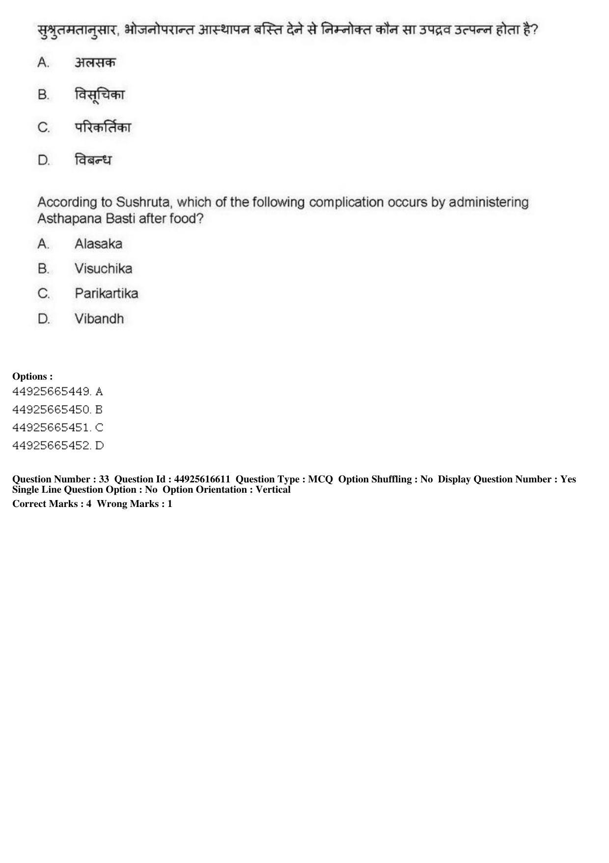 AIAPGET 2019 Ayurveda Question Paper - Page 54