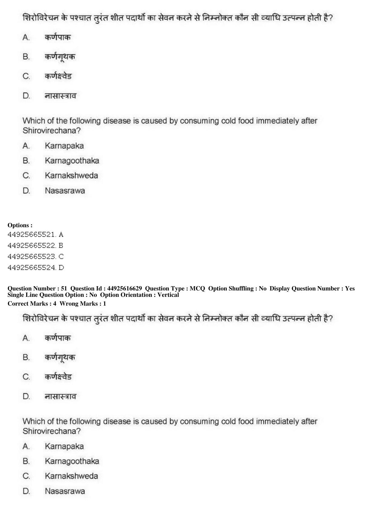 AIAPGET 2019 Ayurveda Question Paper - Page 81