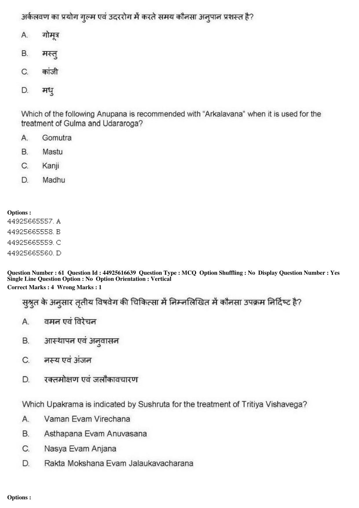 AIAPGET 2019 Ayurveda Question Paper - Page 96