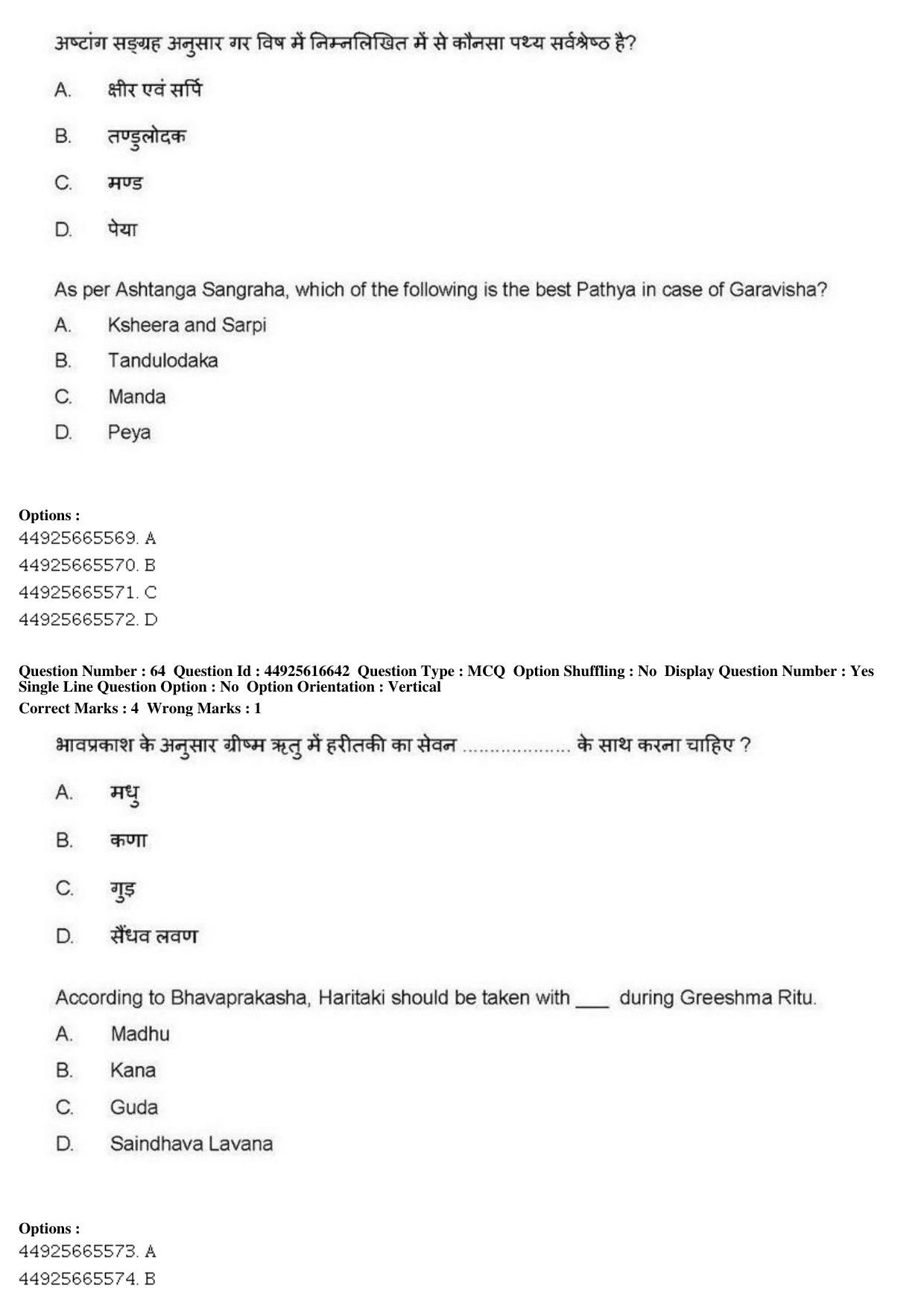 AIAPGET 2019 Ayurveda Question Paper - Page 100