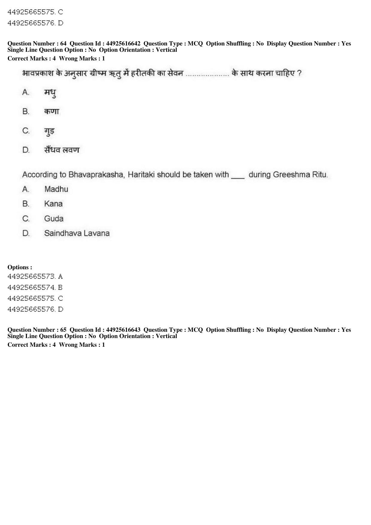 AIAPGET 2019 Ayurveda Question Paper - Page 101