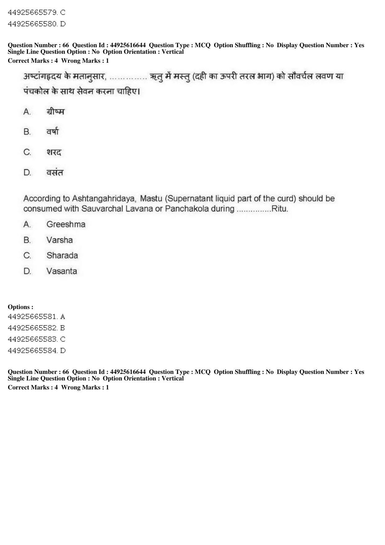 AIAPGET 2019 Ayurveda Question Paper - Page 103