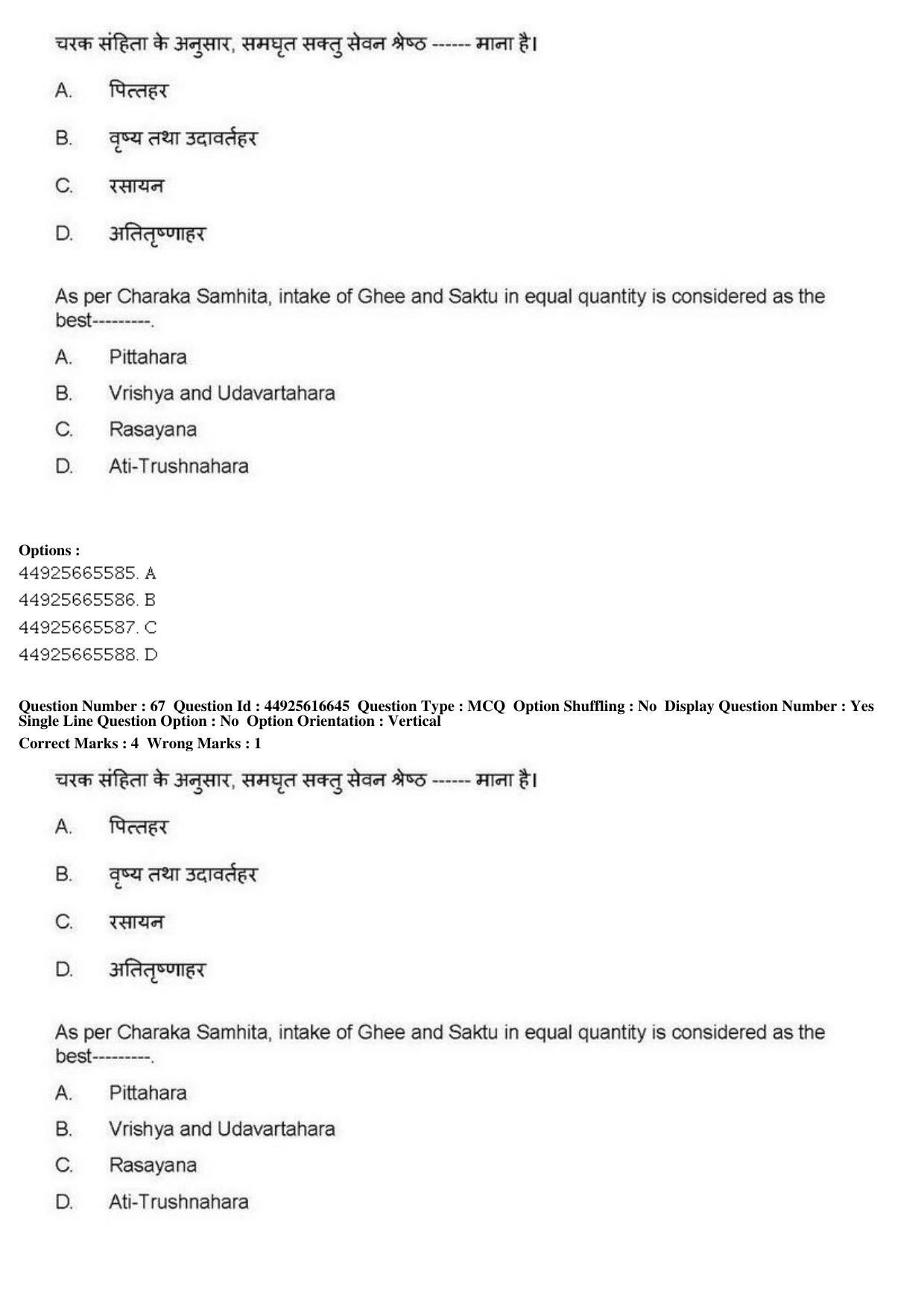 AIAPGET 2019 Ayurveda Question Paper - Page 105