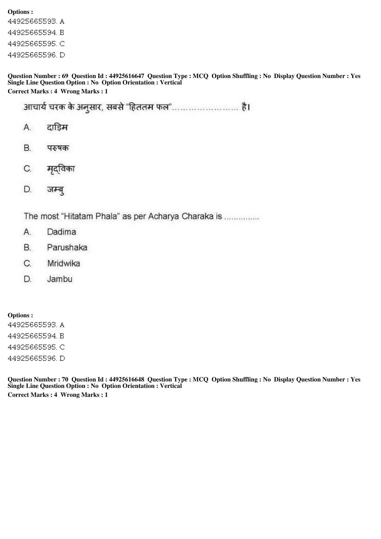 AIAPGET 2019 Ayurveda Question Paper - Page 108