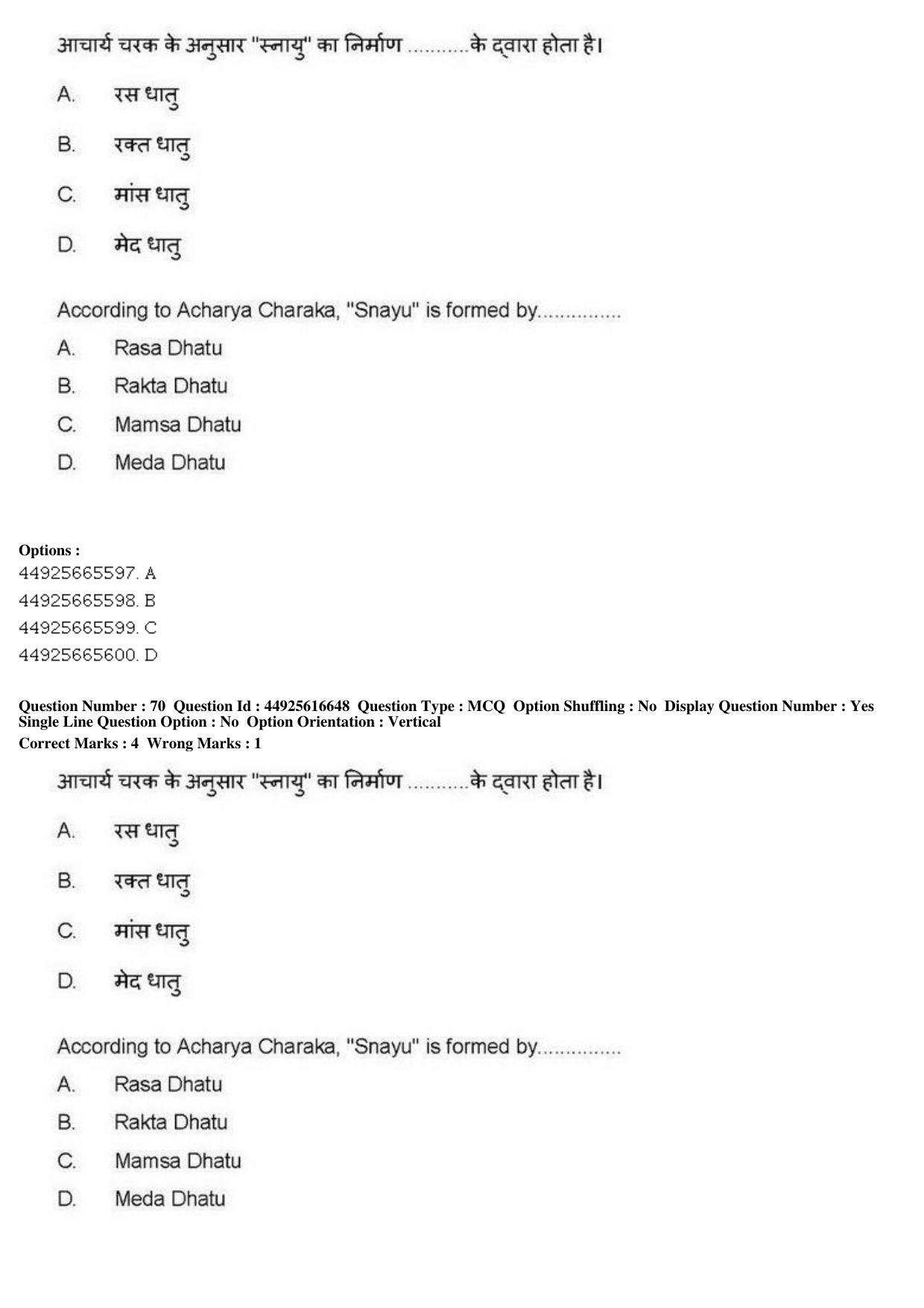 AIAPGET 2019 Ayurveda Question Paper - Page 109