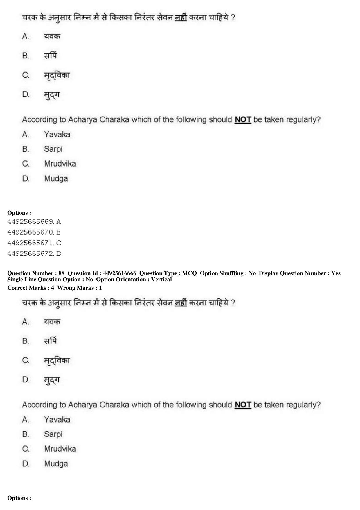 AIAPGET 2019 Ayurveda Question Paper - Page 138