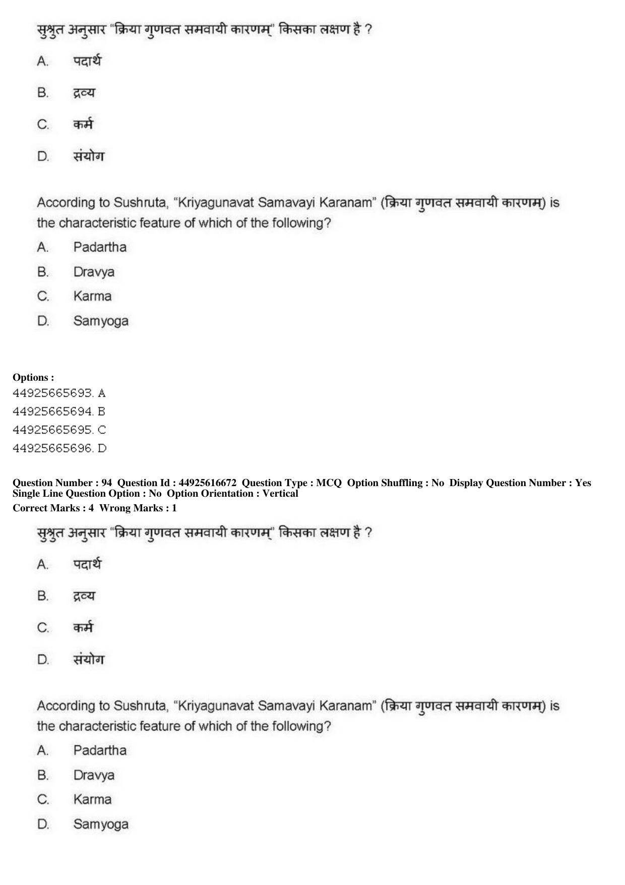 AIAPGET 2019 Ayurveda Question Paper - Page 148