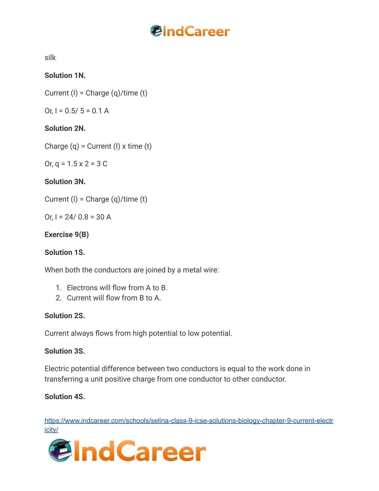 Selina Class 9 ICSE Solutions Biology : Chapter 9- Current Electricity - Page 8