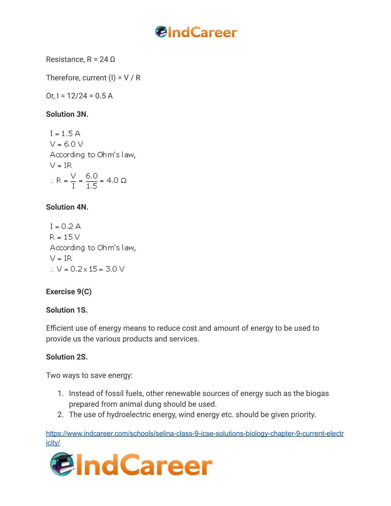 Selina Class 9 ICSE Solutions Biology : Chapter 9- Current Electricity - Page 12