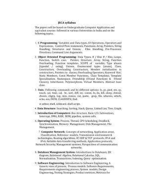 WB JECA syllabus