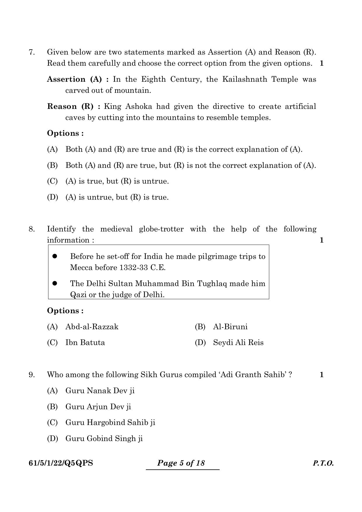 CBSE Class 12 61-5-1 History 2024 Question Paper - Page 5