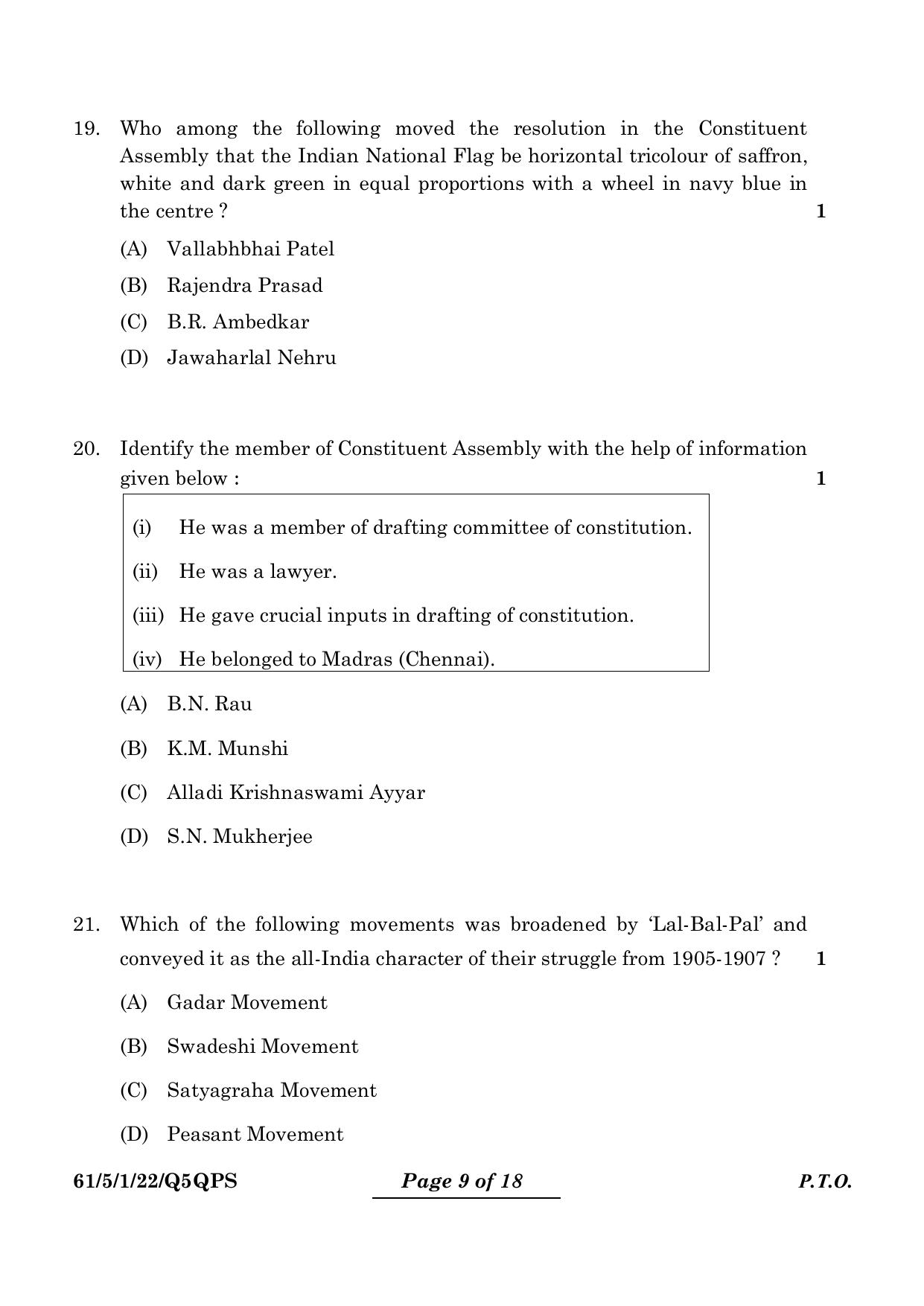 CBSE Class 12 61-5-1 History 2024 Question Paper - Page 9