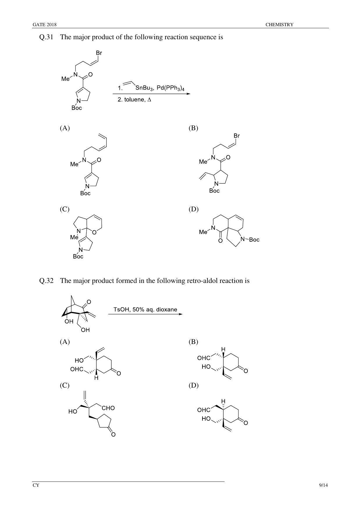GATE 2018 Chemistry (CY) Question Paper with Answer Key - Page 11