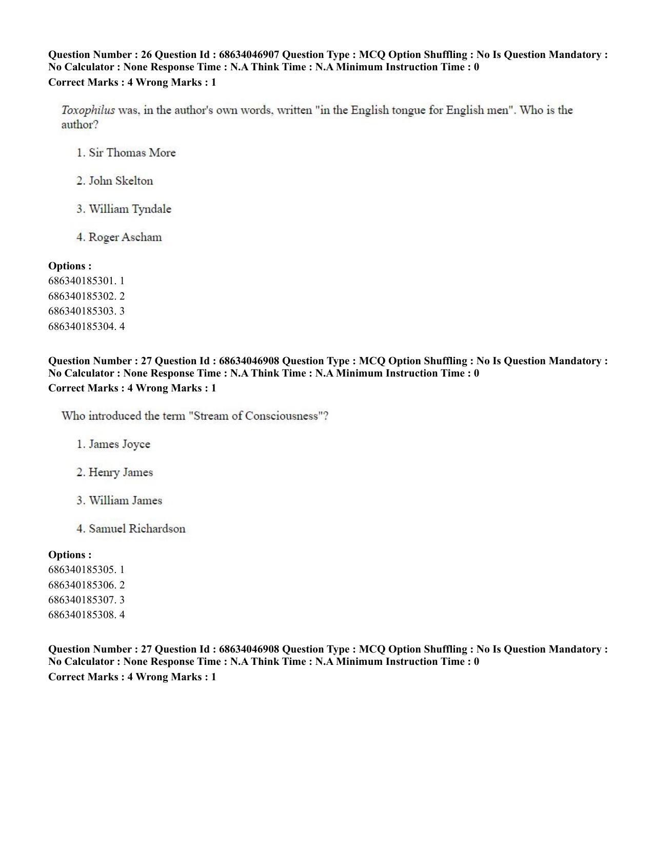 CUET PG 2023: LAQP01 – English (Eng)-shift 2 (30-06-2023) Question Paper - Page 27