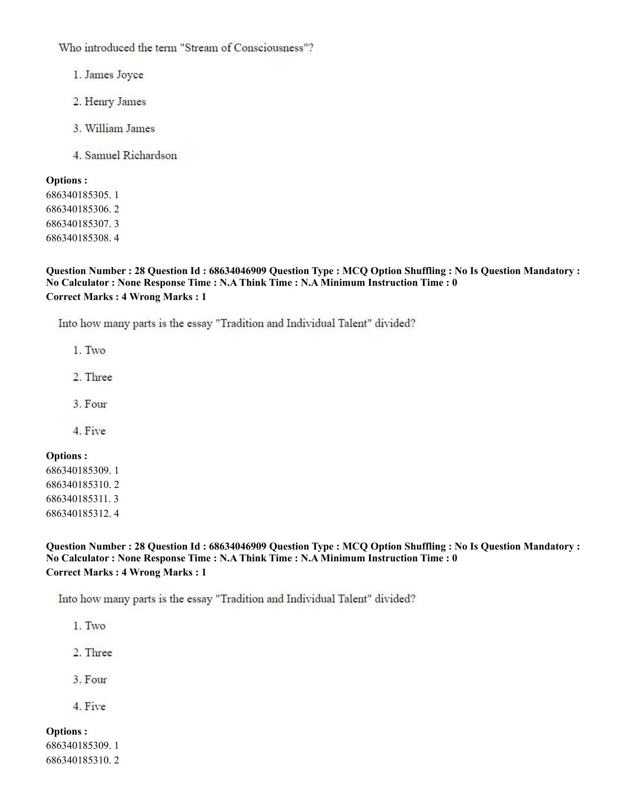 CUET PG 2023: LAQP01 – English (Eng)-shift 2 (30-06-2023) Question Paper - Page 28