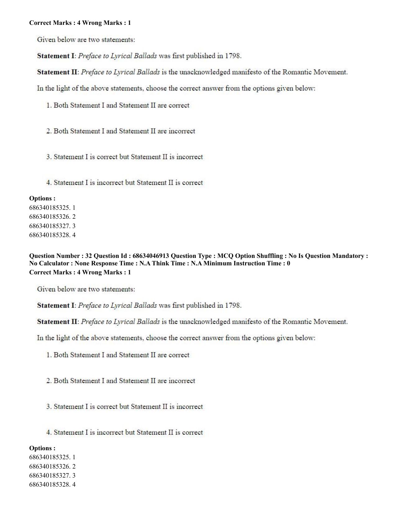 CUET PG 2023: LAQP01 – English (Eng)-shift 2 (30-06-2023) Question Paper - Page 32
