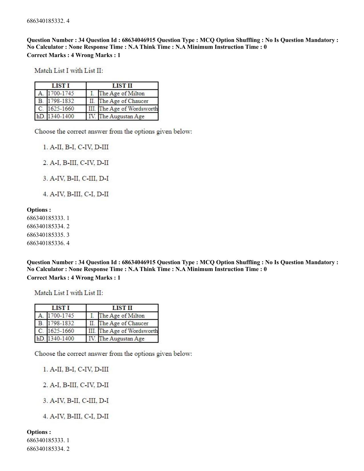 CUET PG 2023: LAQP01 – English (Eng)-shift 2 (30-06-2023) Question Paper - Page 34