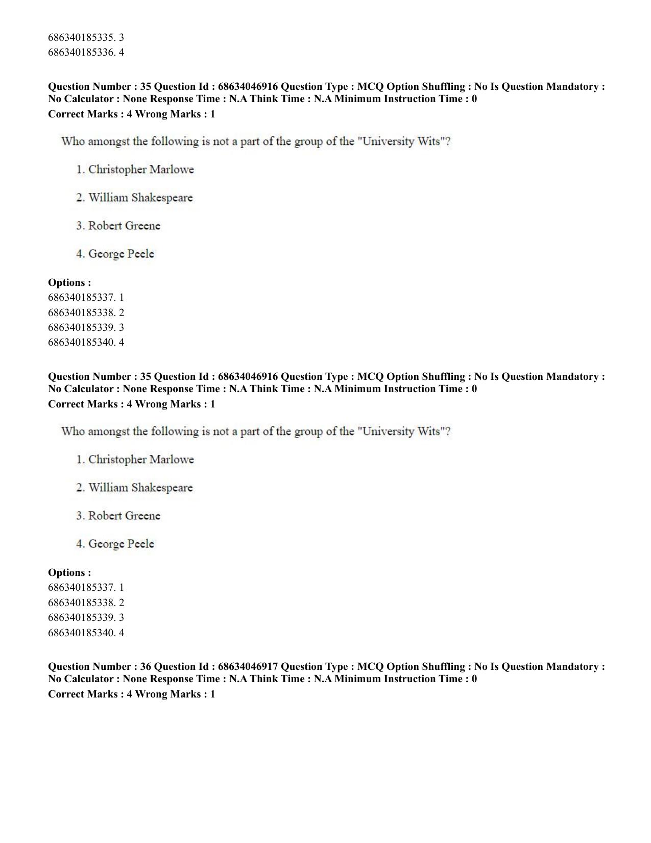 CUET PG 2023: LAQP01 – English (Eng)-shift 2 (30-06-2023) Question Paper - Page 35