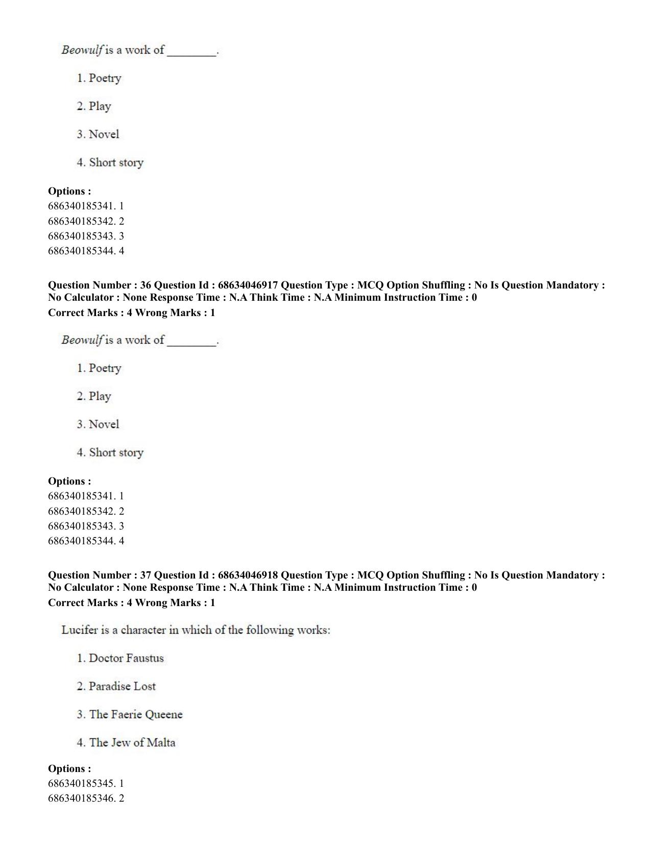 CUET PG 2023: LAQP01 – English (Eng)-shift 2 (30-06-2023) Question Paper - Page 36