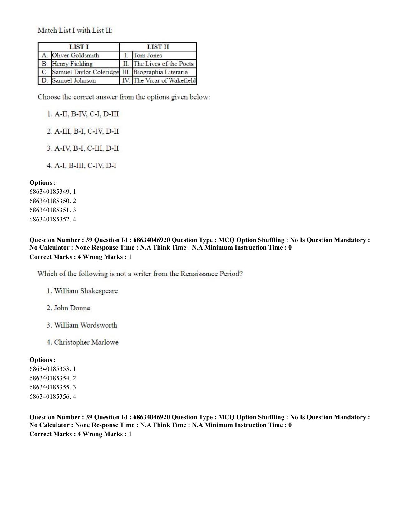 CUET PG 2023: LAQP01 – English (Eng)-shift 2 (30-06-2023) Question Paper - Page 38