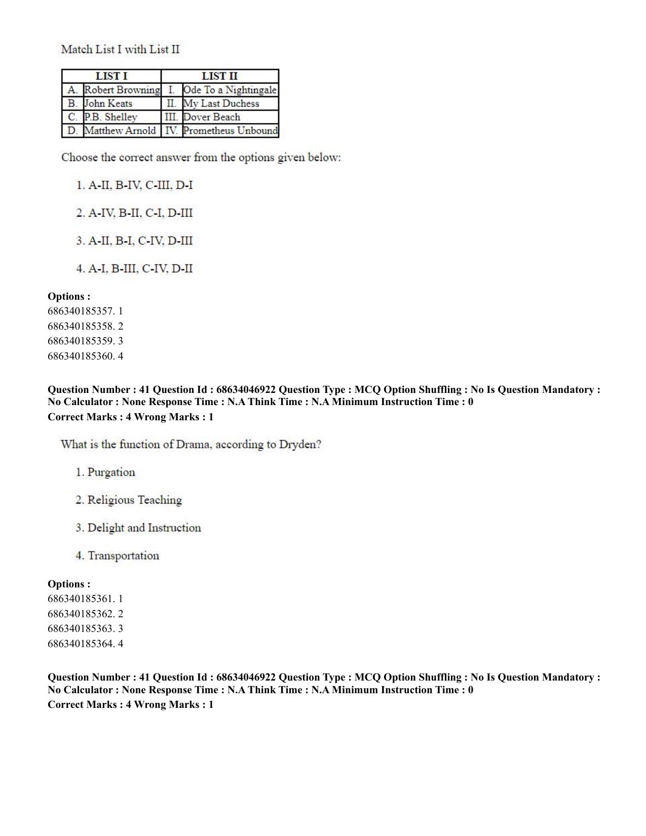 CUET PG 2023: LAQP01 – English (Eng)-shift 2 (30-06-2023) Question Paper - Page 40
