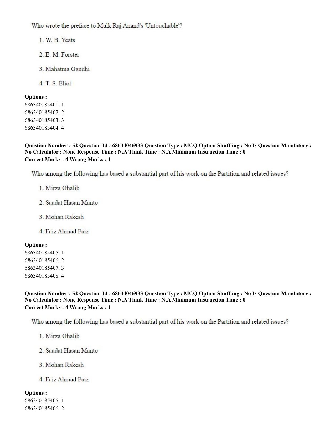 CUET PG 2023: LAQP01 – English (Eng)-shift 2 (30-06-2023) Question Paper - Page 49