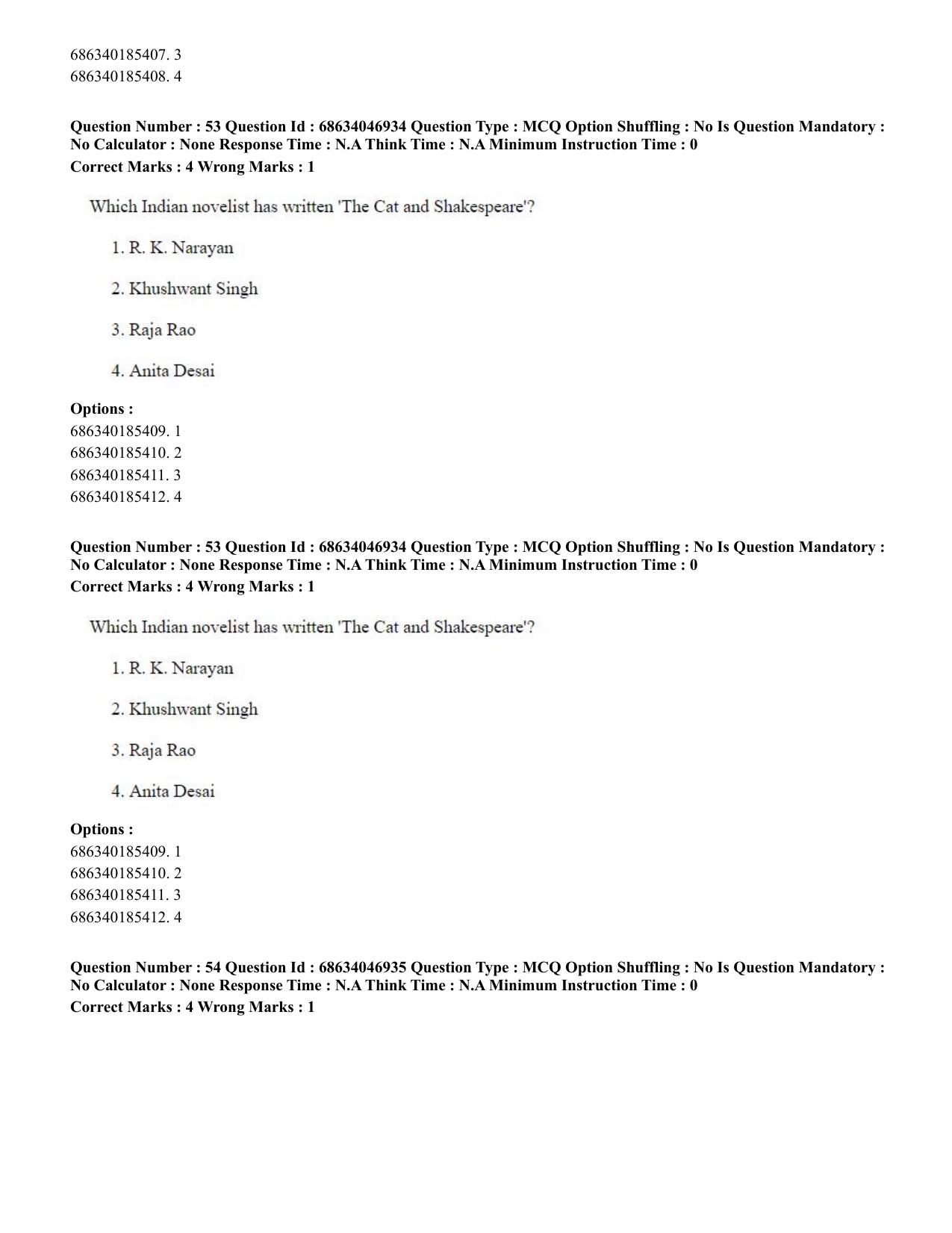 CUET PG 2023: LAQP01 – English (Eng)-shift 2 (30-06-2023) Question Paper - Page 50