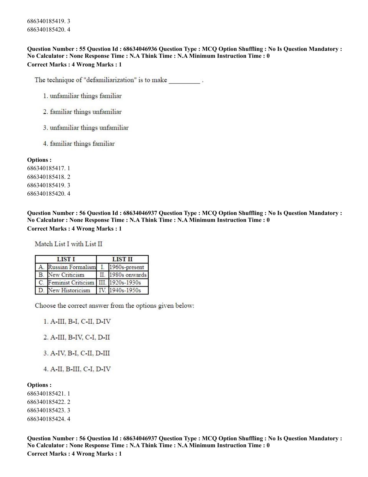 CUET PG 2023: LAQP01 – English (Eng)-shift 2 (30-06-2023) Question Paper - Page 52