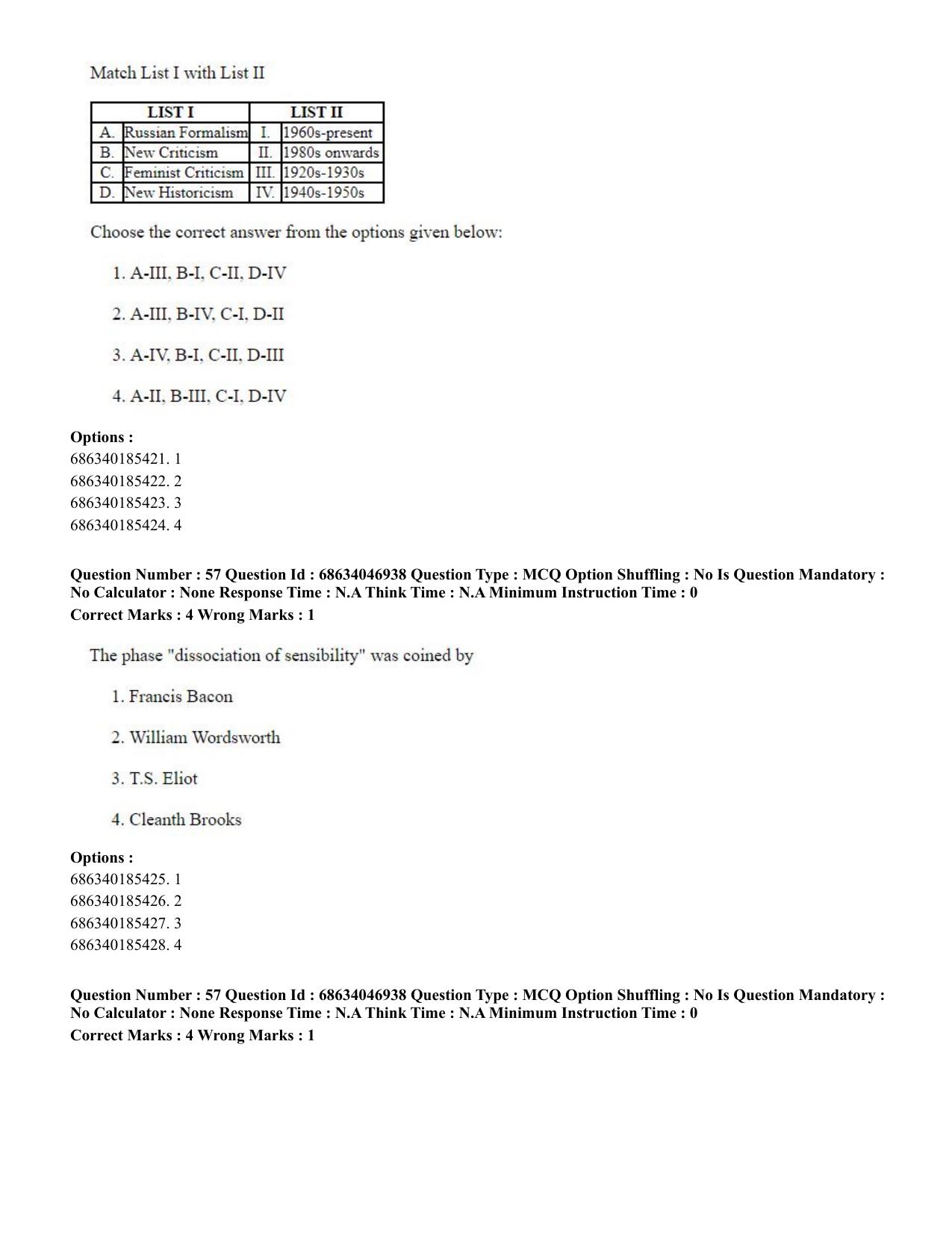 CUET PG 2023: LAQP01 – English (Eng)-shift 2 (30-06-2023) Question Paper - Page 53