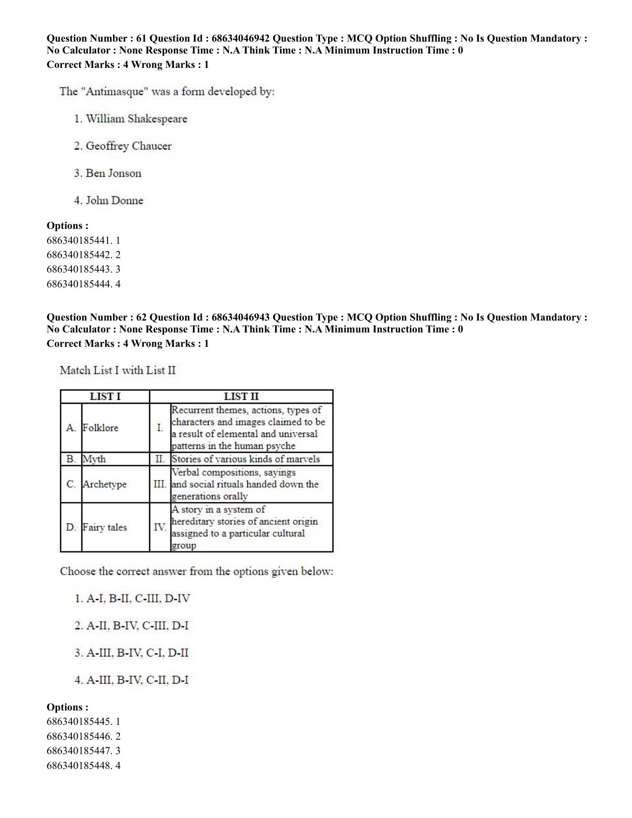 CUET PG 2023: LAQP01 – English (Eng)-shift 2 (30-06-2023) Question Paper - Page 59