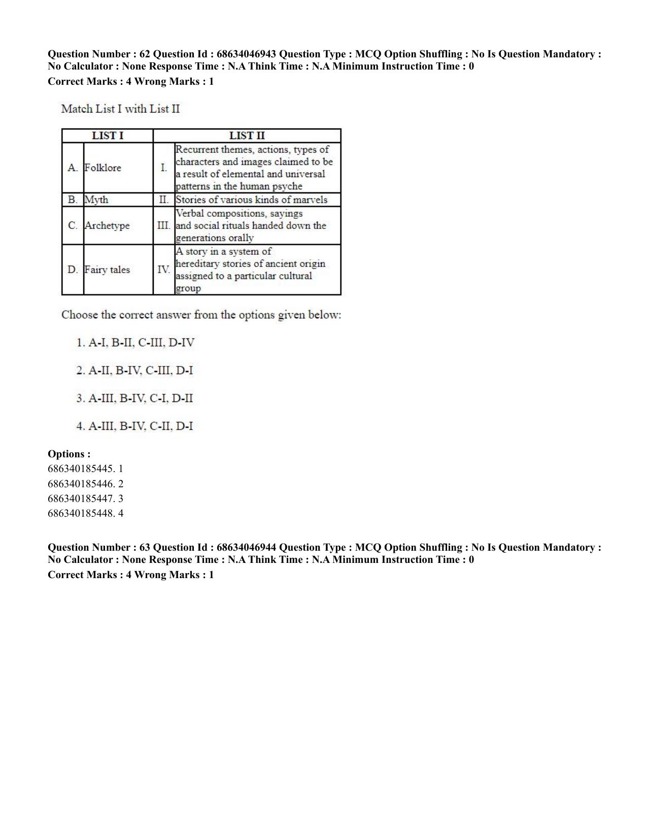 CUET PG 2023: LAQP01 – English (Eng)-shift 2 (30-06-2023) Question Paper - Page 60