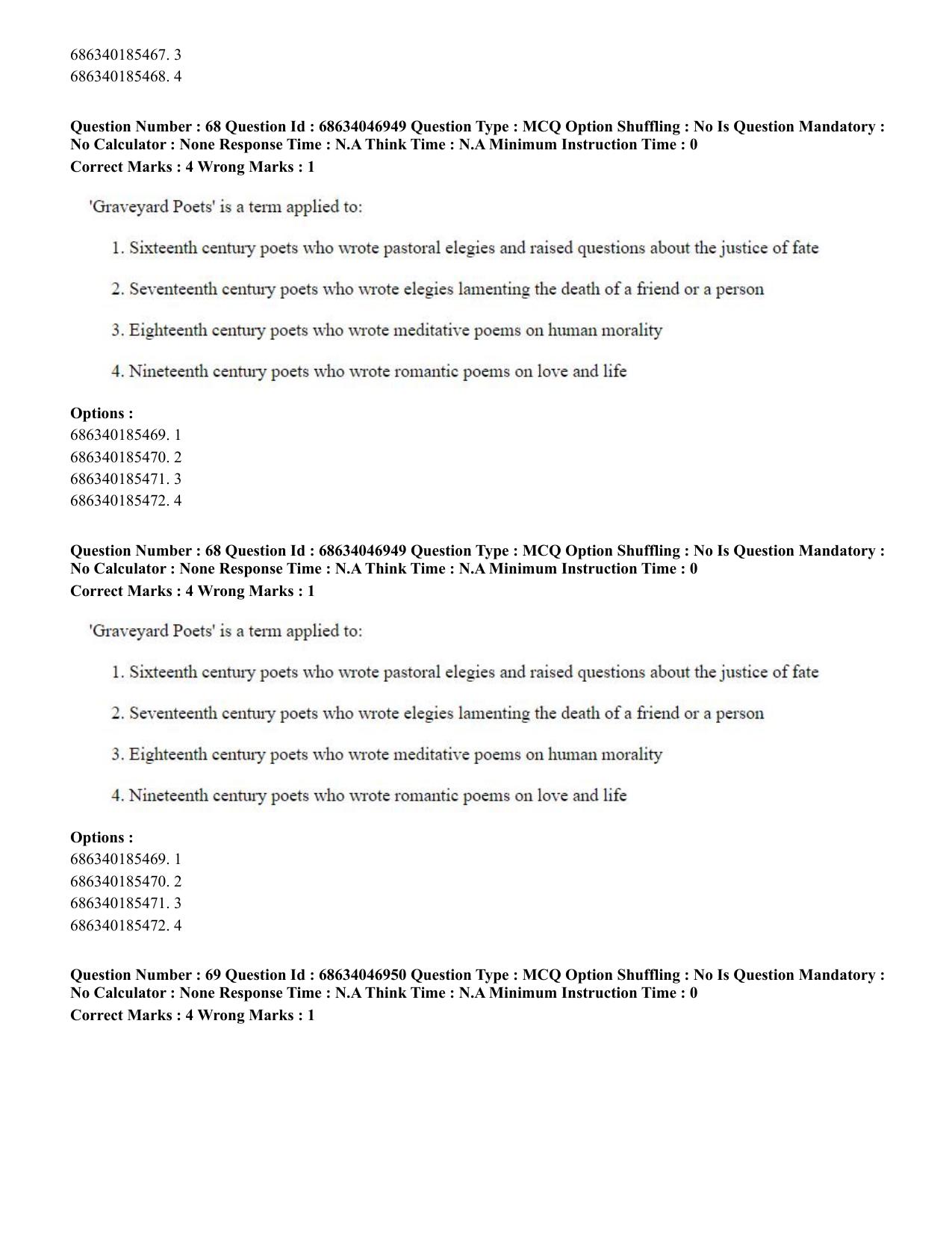 CUET PG 2023: LAQP01 – English (Eng)-shift 2 (30-06-2023) Question Paper - Page 66