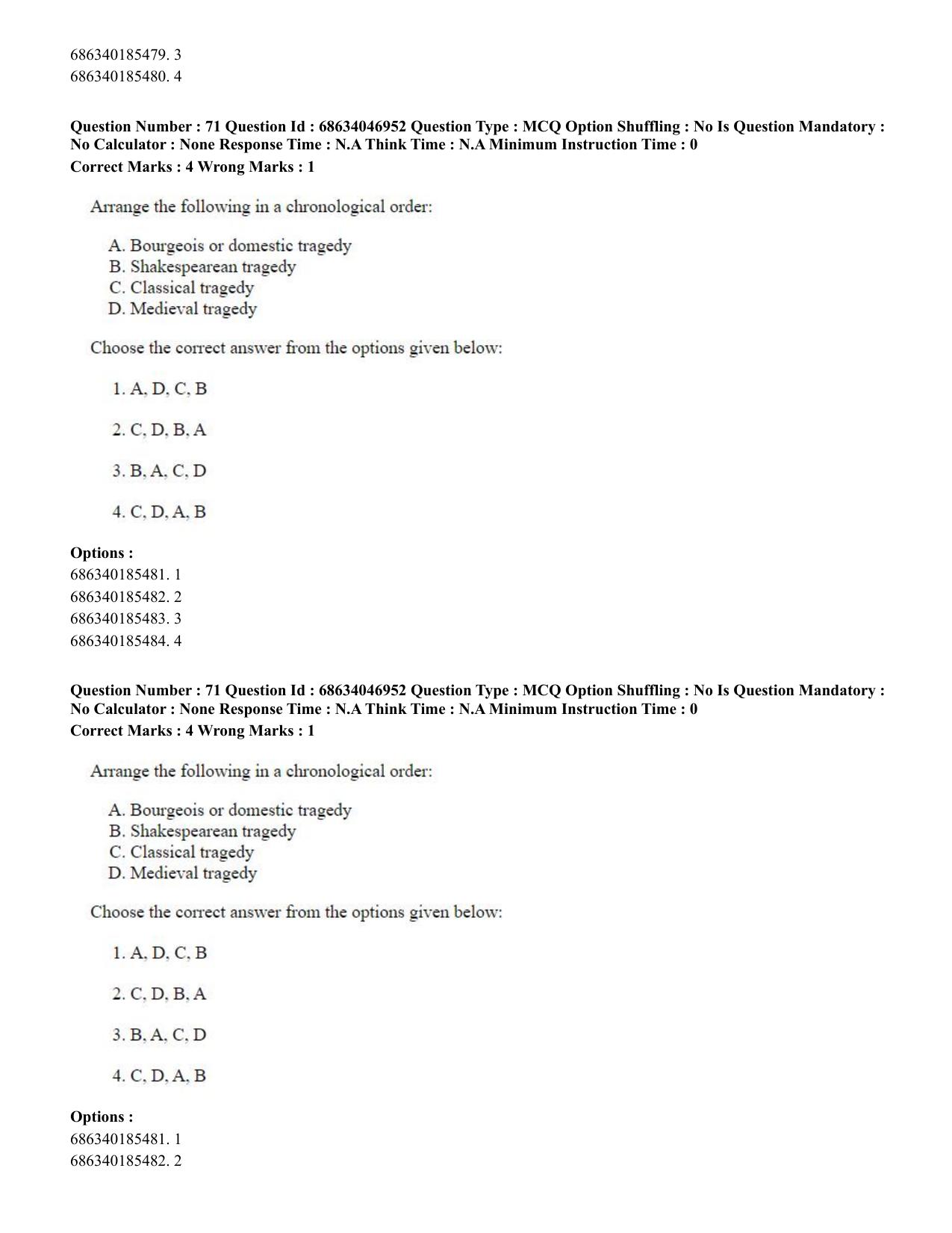 CUET PG 2023: LAQP01 – English (Eng)-shift 2 (30-06-2023) Question Paper - Page 69