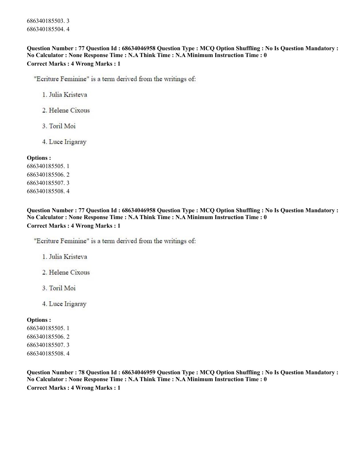 CUET PG 2023: LAQP01 – English (Eng)-shift 2 (30-06-2023) Question Paper - Page 74