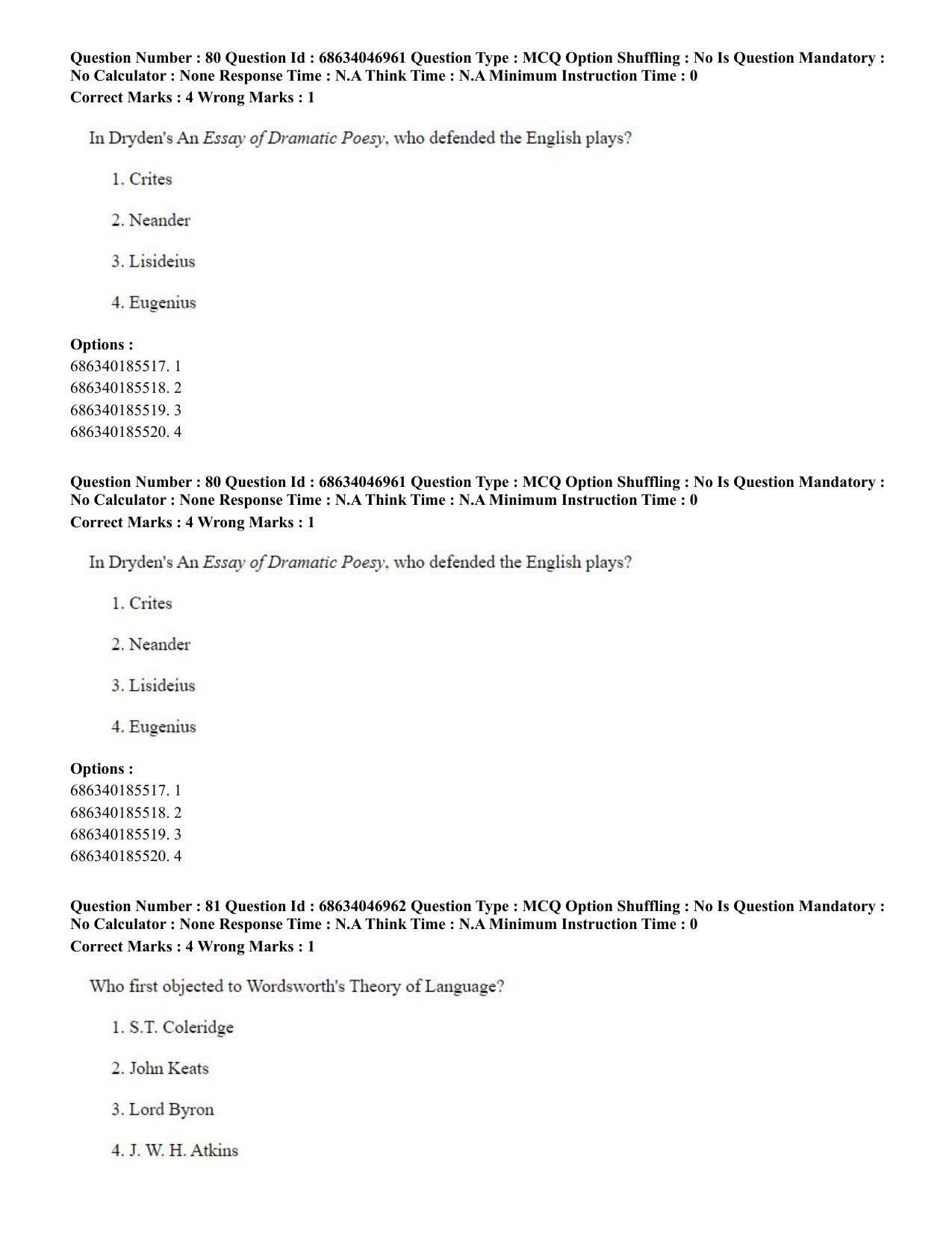 CUET PG 2023: LAQP01 – English (Eng)-shift 2 (30-06-2023) Question Paper - Page 77