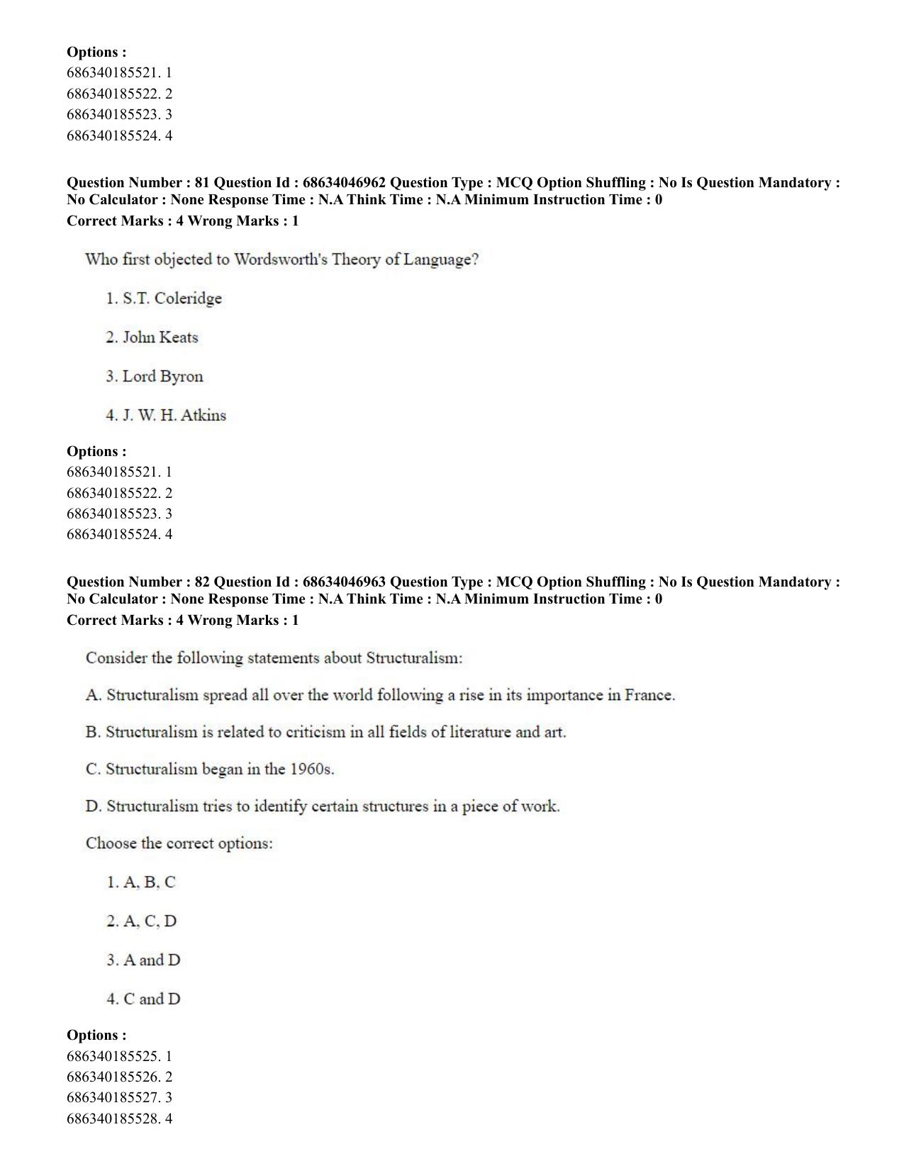 CUET PG 2023: LAQP01 – English (Eng)-shift 2 (30-06-2023) Question Paper - Page 78