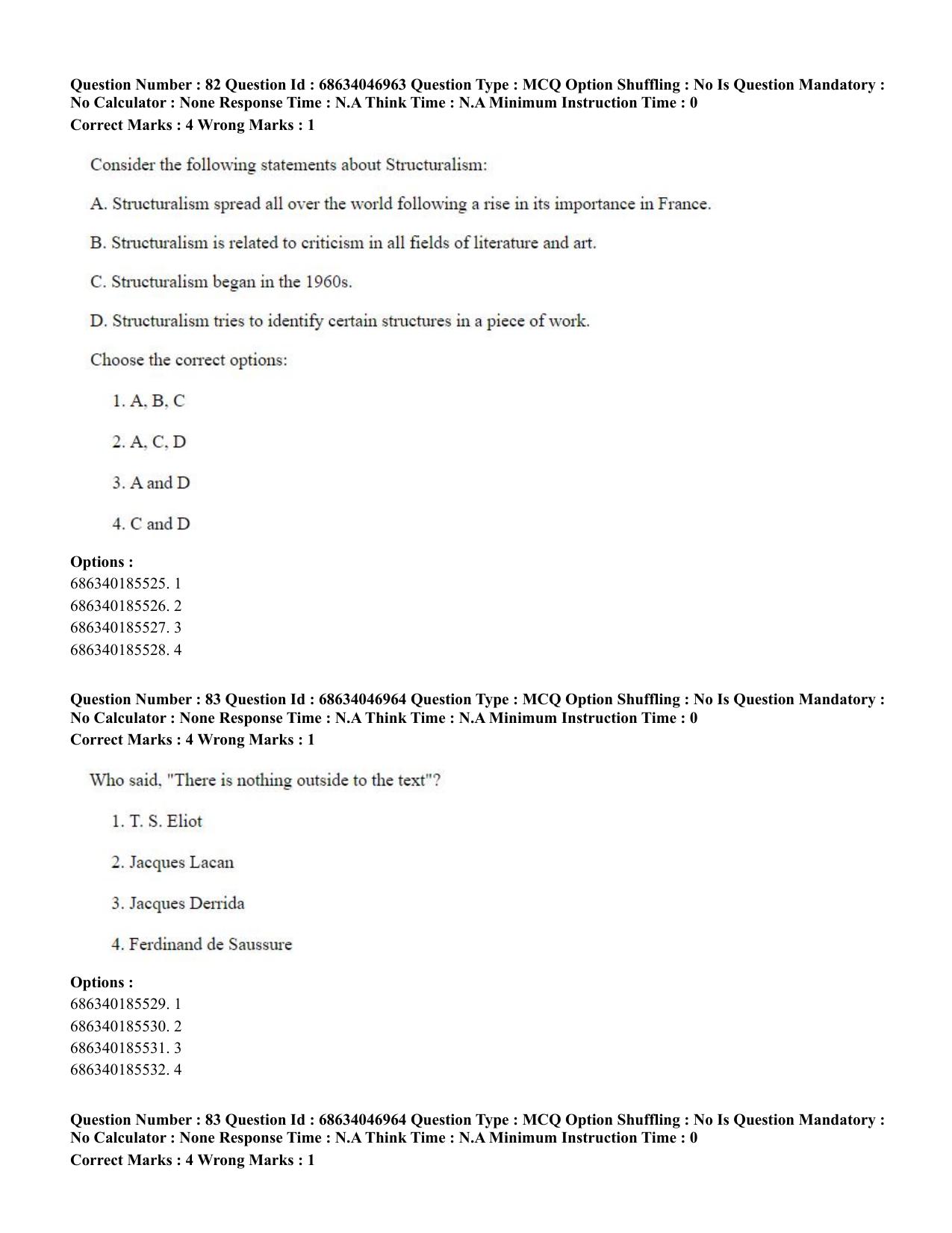 CUET PG 2023: LAQP01 – English (Eng)-shift 2 (30-06-2023) Question Paper - Page 79