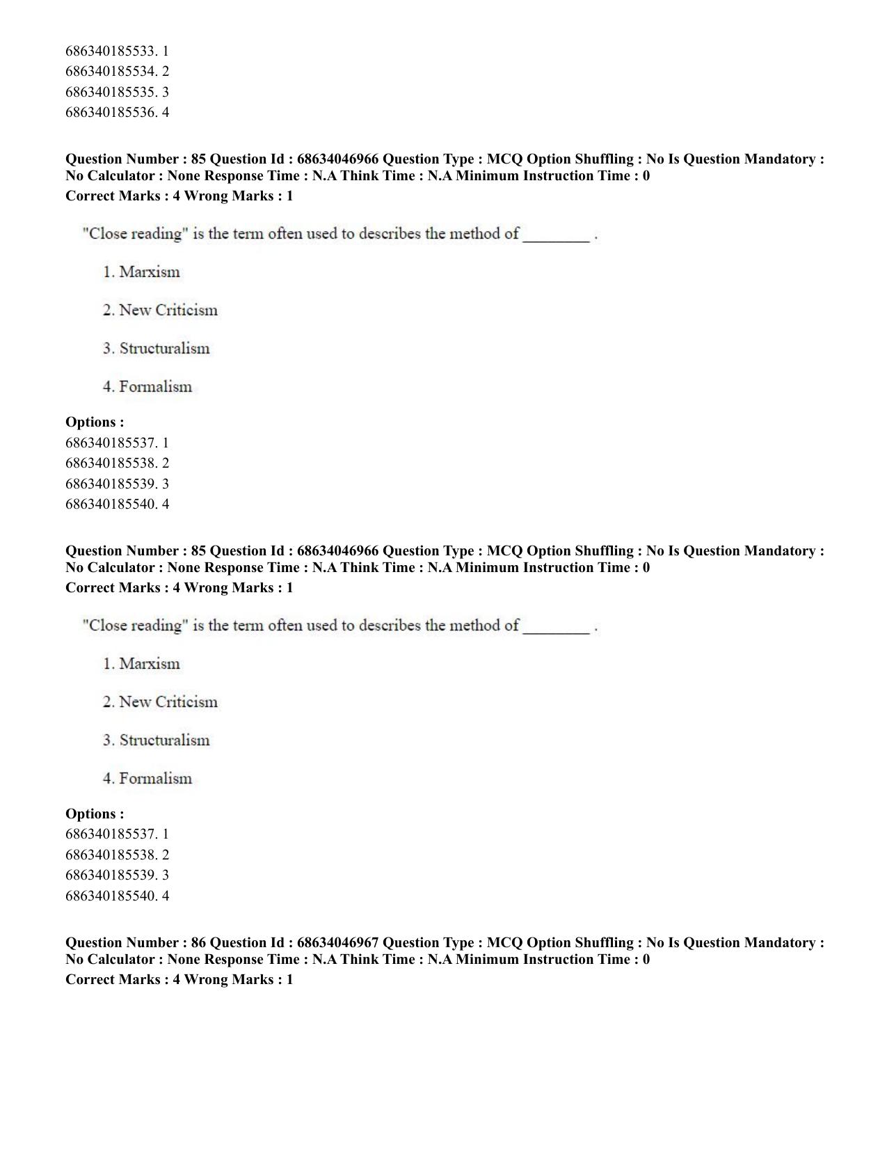 CUET PG 2023: LAQP01 – English (Eng)-shift 2 (30-06-2023) Question Paper - Page 81